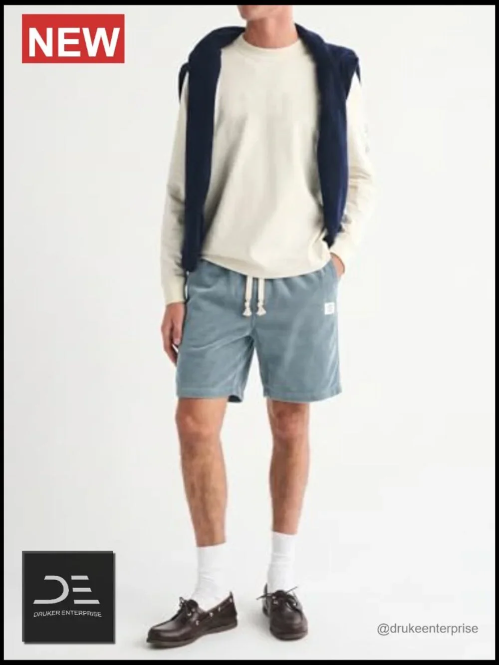 Mens Corduroy Shorts 7 Inch Elastic Waist Drawstring Casual Summer Beach Loose